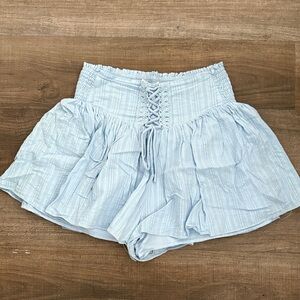 Light Blue Lace-Up Waist Women’s Skort